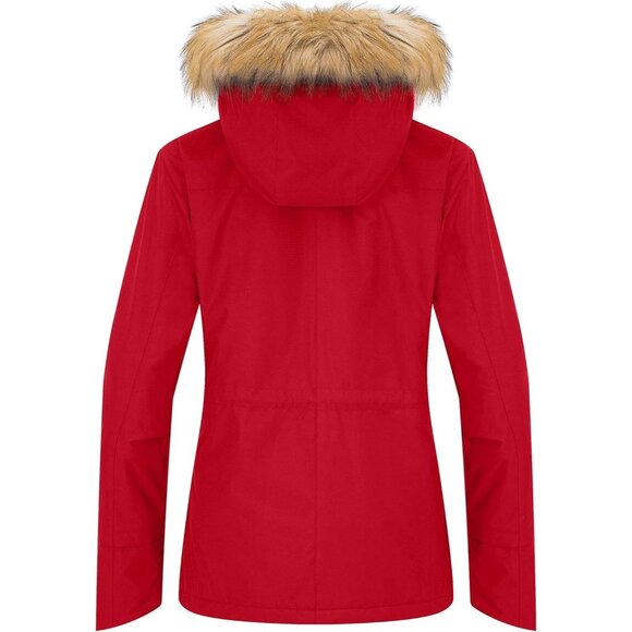 Women's Waterproof Red Snow Ski Jacket Hooded Coat Snowboarding Fleece - Picture 2 of 5